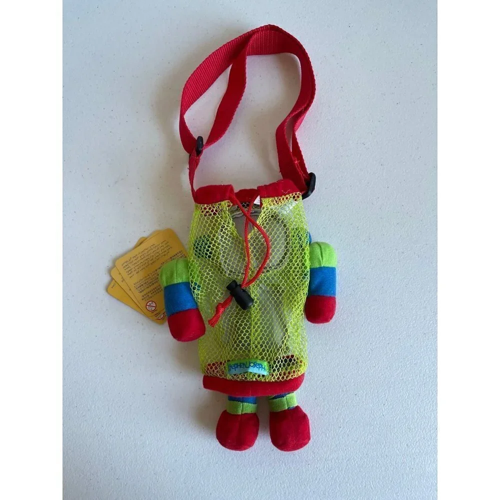New! Stephen Joseph Bottle Buddy Robot Adjustable Strap Drawcord Green Red Blue